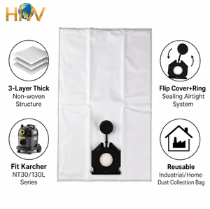 Sac à poussière réutilisable <span class=keywords><strong>Karcher</strong></span> 2.889-154.0 NT30/130L pour aspirateurs électriques/manuels/à essence, pour voiture, camping-car, <span class=keywords><strong>garage</strong></span> - Product Image 2
