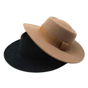 Sombrero Fedora de Fieltro de Lana Negro con Cinta Ajustable, Ala Ancha, Estilo Clásico Unisex para Fiestas, Viajes y Actividades al Aire Libre - Product Image 1