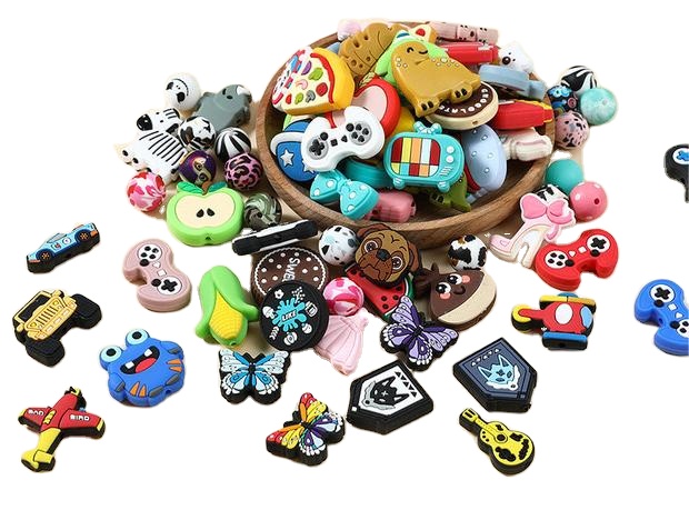 US Hot Sale  Eco Friendly, DIY, Soft Teething  Baby teething  Cartoon shape Silicone Teething Beads For Baby