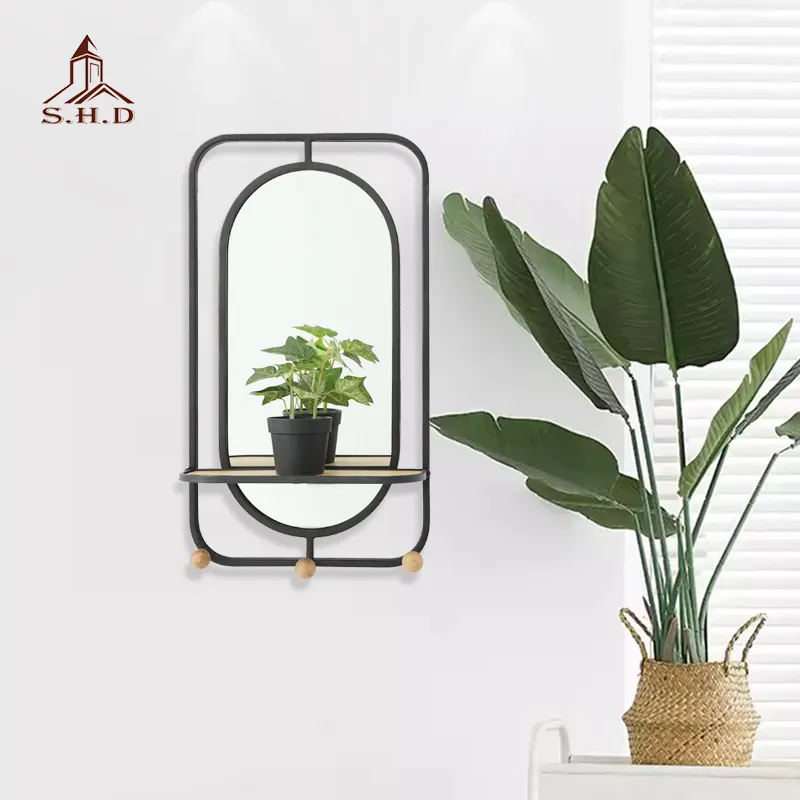 Minimalistischer badezimmerspiegel mit Regal-Spiegel Metallspiegel für Heimdekoration