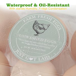 500 Pcs 2 Inch Farm Fresh Egg Carton <b>Stickers</b> Date Blank Self Adhesive Labels For Unwashed Chicken Egg Packaging - Product Image 4