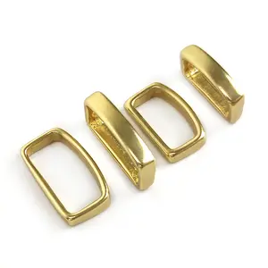 Meetee -AP269 Belt Buckle Solid Brass Belt Loop Fixed Ring Fitting DIY Leather Craft Hardware
