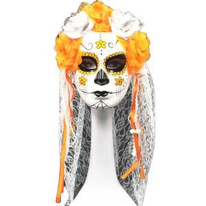 Poeticexist 2023 nuevo plástico Horror anónimo disfraz de <span class=keywords><strong>Halloween</strong></span> <span class=keywords><strong>cara</strong></span> completa máscara de fiesta mascarada para Mujeres para el Día de los muertos - Product Image 1