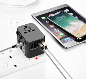 5in1 4 Usb + 1 Tipo C EE. UU. UE Reino Unido AU Todo en uno Adaptador de viaje mundial universal Convertidor de viaje múltiple mundial Cargador de pared - Product Image 4