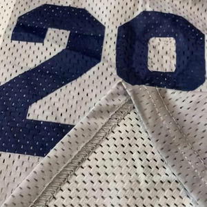 Shorts de basketball hip-hop pour hommes grandes tailles en tissu Oxford tricoté, taille mi-haute, 100% coton, imprimé à chaud, respirant, avec cordon de serrage, ODM - Product Image 3