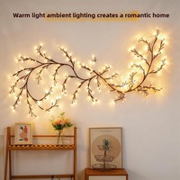 Luces LED de Cadena con Forma de Planta de Ratán, Impermeables, con Control Remoto, para Uso en Interiores/Exteriores, Estudios de Transmisión en Vivo, Decoraciones de Halloween