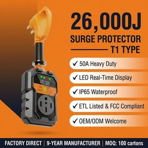 Surge Protector for RV Park 50 Amp 26000J ETL IP65 Anti-Theft Ring LED Circuit Analyzer <strong>Auto</strong> Shutoff for Campsite Shore Outlet - Product Image 6