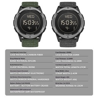 Jam Tangan Digital Olahraga Luar Ruangan Kustom Stopwatch Alarm Pendakian Berenang Pedometer Metronom Kompas Dewasa Tahan Air 5BAR Karbon