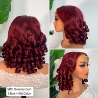 Proveedor Destacado: Peluca de Cabello Humano Virgen 100% SDD Bouncy Curl, Densidad 250%, con Frente de Encaje Transparente para Mujeres Negras