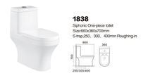 Toilette moderne monobloc en céramique siphonique économique sans rebord maison hôtels articles sanitaires montés au sol S-trap salle de bain commode