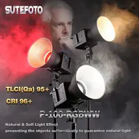 Sutefoto P100 Rgb 2800K-10000K 100W Led Full Color Continue Video Schieten Licht Voor Fotografie Studio