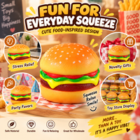 Jouet Squishy Hamburger en PU à Remontée Lente, Jouet Anti-Stress Souple en Forme d'Aliment pour la Vente en Gros