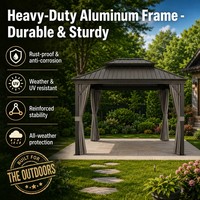Pérgola Bioclimática de Aluminio de Lujo con Doble Techo, Ecológica, Impermeable, con Protección UV, para Exteriores, Patio Trasero, Comedor
