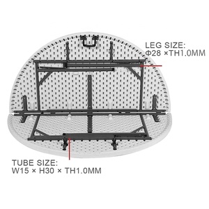 5ft Vòng gấp trong một nửa sân cổ điển tiệc tổ chức sự kiện bên bàn ăn với chân kim loại mạnh mẽ - Product Image 2