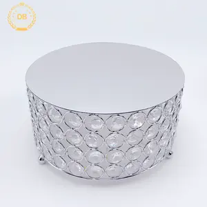 Dibei Высококачественная Серебряная Золотая Хрустальная Бусина Акриловая зеркальная металлическая подставка для торта для свадебного украшения