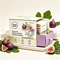Feuilles de lessive parfumées à la figue, portables, dissolvables, nettoyage en profondeur, parfum fruité longue durée, papier à lessiver