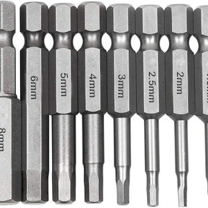 Hex <b>Screwdriver</b> <b>Bit</b> <b>Set</b> Metric Chrome Vanadium Steel 2mm 3mm 4mm 5mm 6mm Industrial Grade Chrome Plated - Product Image 1