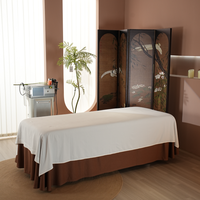 Ensemble de draps en flanelle de coton de première qualité marron clair épaissir couvre-lits de beauté Simple Salon de physiothérapie ensemble de lit draps