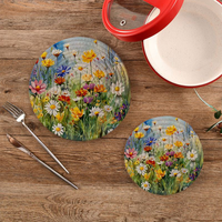 Sous-verre en coton personnalisé avec logo, isolant thermique, décoratif, lavable, pour la cuisine et les accessoires de décoration