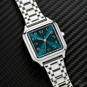 High-end Business Men's Quartz Watch Stainless Steel Alloy <b>Square</b> Watch Fashion Casual Waterproof Men's Watch - Product Image 2