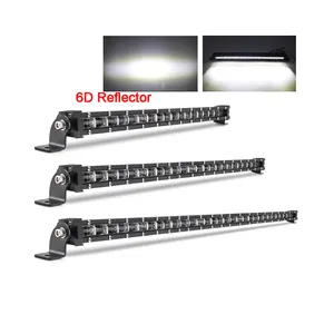 Ultra ince barra led 4x4 düz süper parlak tek sıra 14 "20" 30 "42" 52 "inç 6D LED ışık çubuğu Offroad ATV UTV kamyon