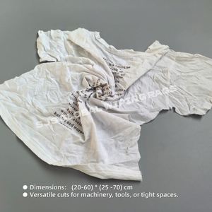 Paños de Limpieza Industriales de Algodón de Baja Pelusación, Trapos Reutilizables Blancos con Estampado de Camisetas, Duraderos para Limpieza de Talleres - Product Image 3