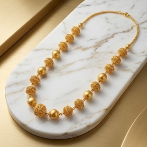 Collar Mala Antiguo de Plata 925 con Cuentas, Cadena Larga de Diseño Tradicional, Joyería Étnica Hecha a Mano, Regalo de Moda para Mujer - Product Image 5