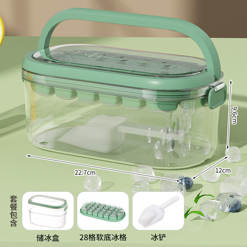 [Soft Bottom] Fresh Green 1-Layer Set with 28 Ice Cubes