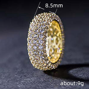 H359 Anello di Lusso da Donna in Oro Massiccio 18K con Diamante Taglio Brillante Rotondo Colore G Naturale Fede Nuziale - Product Image 5