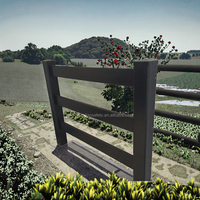 Clôture pour chevaux en PVC en gros, 3 rails, 2 rails, clôture de ferme en vinyle blanc