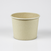 Tasse à crème glacée en papier de pulpe de bambou jetable à emporter en papier de qualité alimentaire biodégradable avec couvercle
