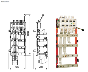 Disjoncteur TUR-4 800A TUR-8 1200A (800A 1200A - 4 Blocs Départ Maxi, Coupure Interrupteur/disjoncteur) - Socle de fusible - Product Image 1