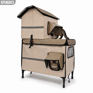Refugio Impermeable para Gatos CanboPet, <span class=keywords><strong>Casas</strong></span> Cálidas para Gatos Silvestres, Cueva Doble para Gatos Grandes - Product Image 1