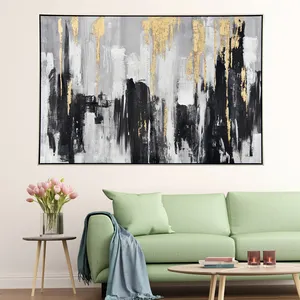 KOSTENLOSE CLOUD hand bemalte schwarze handgemachte Folie grau Bild Wand Leinwand abstrakte Kunst Ölgemälde für Wohnzimmer