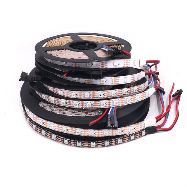 Black and White 1M/2M/5M Ws2813 5V RGB LED 30/LEDs 60/144/M 2813 IC 5050LED Built-in IP30/IP65/IP67