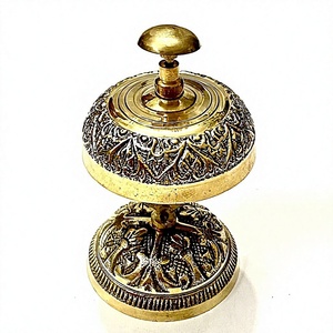 Cloche de service vintage en laiton, cloche décorative pour comptoir de réception, cloche d'appel pour hôtel, restaurant, bureau, cloche de table, décoration de maison, cadeau - Product Image 1