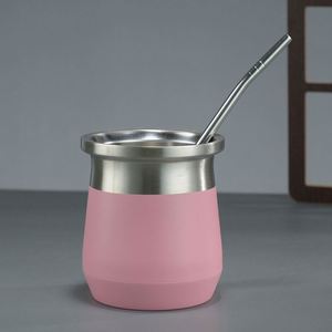 Taza de 260 ml Personalizada de Acero Inoxidable 304 de Doble Pared, Aislada, Ecológica, Segura para Agua Hirviendo, para Té y Café, con Cuchara y Pajita - Product Image 6