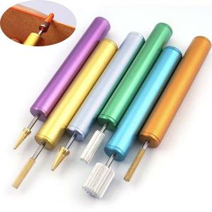 งานฝีมือหนังแบบทำมือปากกาน้ำมันขอบหนังอย่างรวดเร็วปากกาภาพสีน้ำมันทองเหลืองปากกาทาสีขอบลูกกลิ้งทาสี applicator หมุนได้สำหรับงานหนัง - Product Image 1