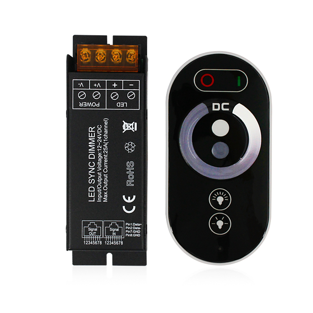 Hot Selling Dimmer RJ45 PWM Digital Dimming Ir RF Touch Remote Led Controller for Single Color Led Strip