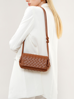 Sac à bandoulière carré en cuir véritable tressé pour femme, nouveau modèle polyvalent et décontracté