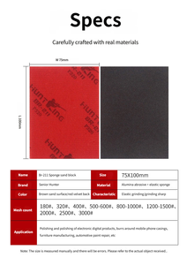 Bloque <span class=keywords><strong>de</strong></span> Esponja Abrasiva <span class=keywords><strong>de</strong></span> Óxido <span class=keywords><strong>de</strong></span> <span class=keywords><strong>Aluminio</strong></span>, Flexible, para Lijado en Húmedo y Seco, para Pulir Madera, Metal y Automóviles, Venta al Por Mayor - Product Image 6