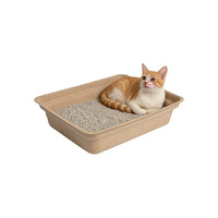 Bac à litière pour chat en pulpe de papier jetable, grand format, rectangulaire, sans plastique, compostable, anti-fuite, bac à sable pour chat de voyage