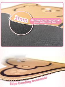 Bantalan mouse kucing beruang coklat kartun, alas keyboard kantor imut, bantalan mouse bentuk khusus, Pelindung pergelangan tangan - Product Image 5