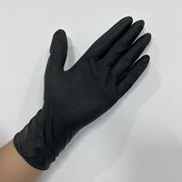 Gants en nitrile jetables sans poudre, sans latex, à texture diamant, avec logo personnalisé, pour l'industrie de la réparation mécanique, résistance 10 mil