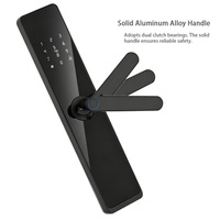 Cerradura Inteligente 6 en 1 con Manija Flotante y Diseño Anti-Arrancamiento, Desbloqueo por Huella Dactilar/Contraseña/Tarjeta/Llave/Aplicación para Hogar/Hotel/Apartamento