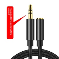Câble audio BHA MF35 mâle-femelle 3,5 mm, rallonge universelle pour haut-parleur/écouteur, connecteur étendu, conducteur en cuivre, gaine tressée
