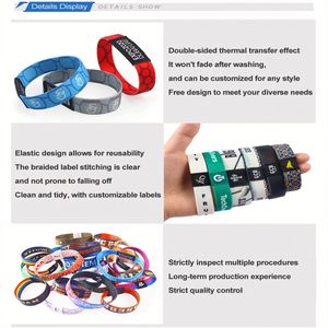 Bracelet personnalisé transfrontalier, étanche, en polyester élastique, avec logo RFID, promotionnel, pour événements sportifs, sérigraphié, couleur personnalisée - Product Image 4