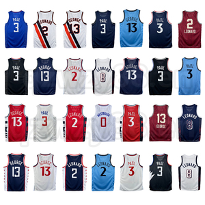 Vente en gros LA pour maillots de basket-ball de qualité supérieure, uniformes <span class=keywords><strong>PAUL</strong></span> LEONARD GEORGE, imprimés par transfert thermique, respirants, grandes tailles pour hommes - Product Image 1