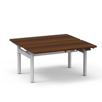 Table de bureau réglable 4DF2, 4 pieds ronds, poste de travail électrique dos à dos, cadre de bureau debout avec plateau pour câbles et pince pour écran