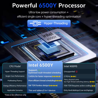 Ordinateur portable professionnel personnalisé 14 pouces 8 Go de RAM 128 Go SSD Intel Pentium Gold 6500Y Windows 11 Pro Home School Business Office Computer